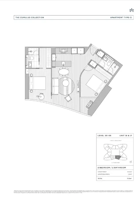 Floorplan of Homely apartment listing, 3316/228 La Trobe Street, Melbourne VIC 3000