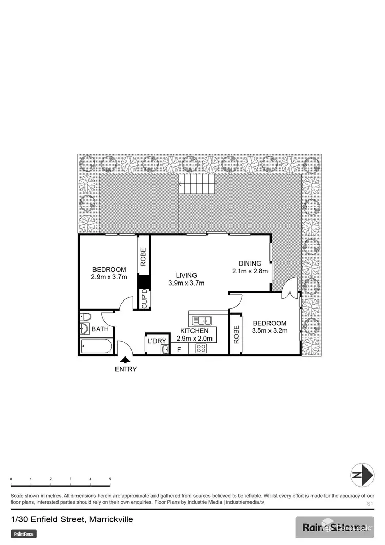 Floorplan of Homely unit listing, 1/30 Enfield Street, Marrickville NSW 2204