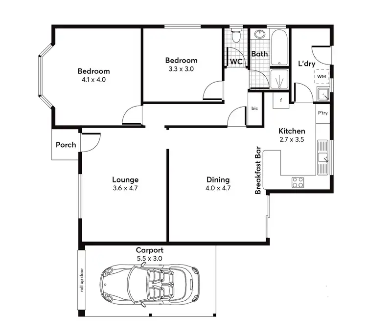 Floorplan of Homely unit listing, 1/26 Angley Avenue, Findon SA 5023