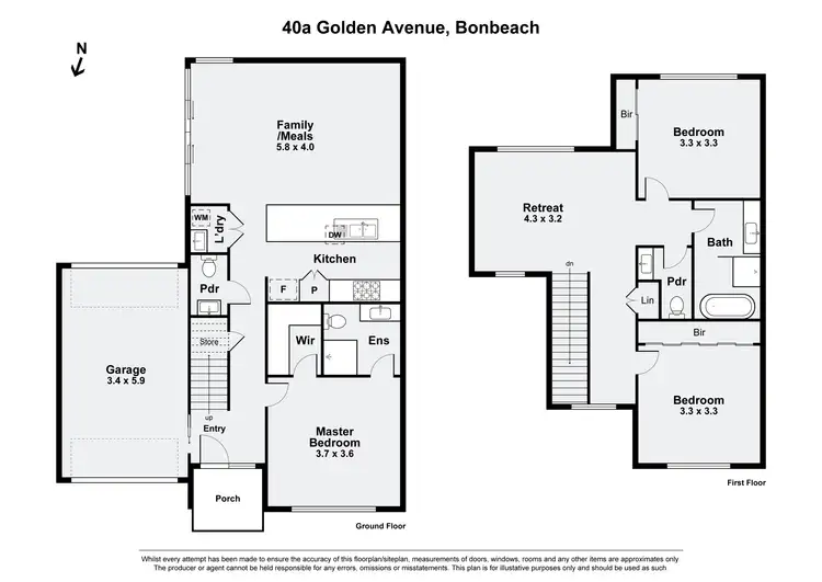 Floorplan of Homely townhouse listing, 40A Golden Avenue, Bonbeach VIC 3196