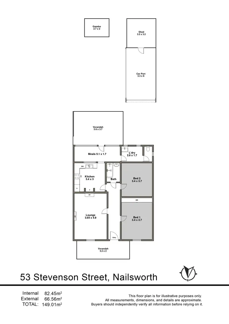 Floorplan of Homely house listing, 53 Stevenson Street, Nailsworth SA 5083