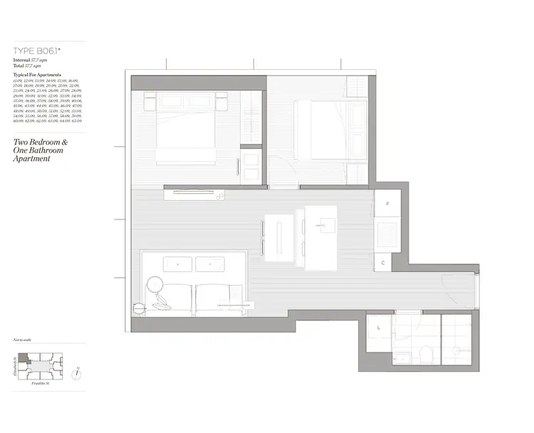 Floorplan of Homely apartment listing, 6509/462 Elizabeth Street, Melbourne VIC 3000