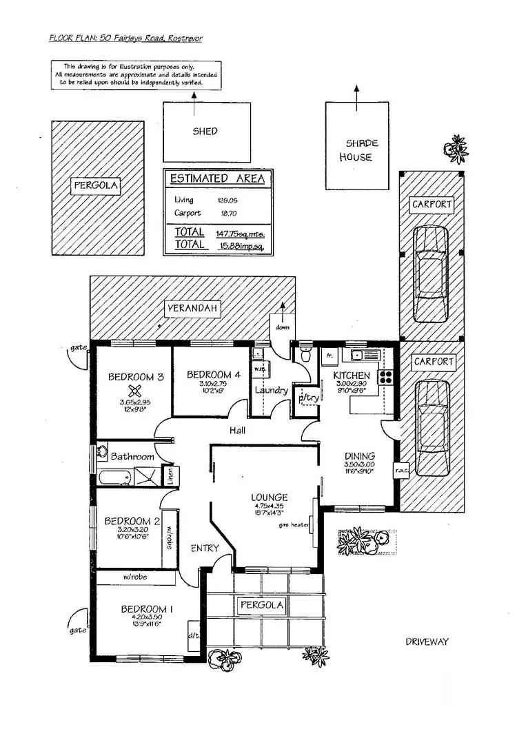 Floorplan of Homely house listing, 50 Fairleys Road, Rostrevor SA 5073
