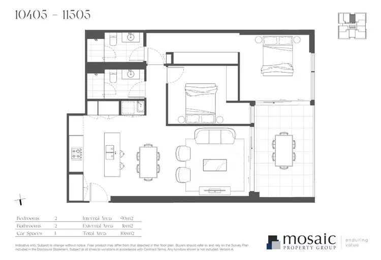Floorplan of Homely apartment listing, 10805/29 Finney Road, Indooroopilly QLD 4068