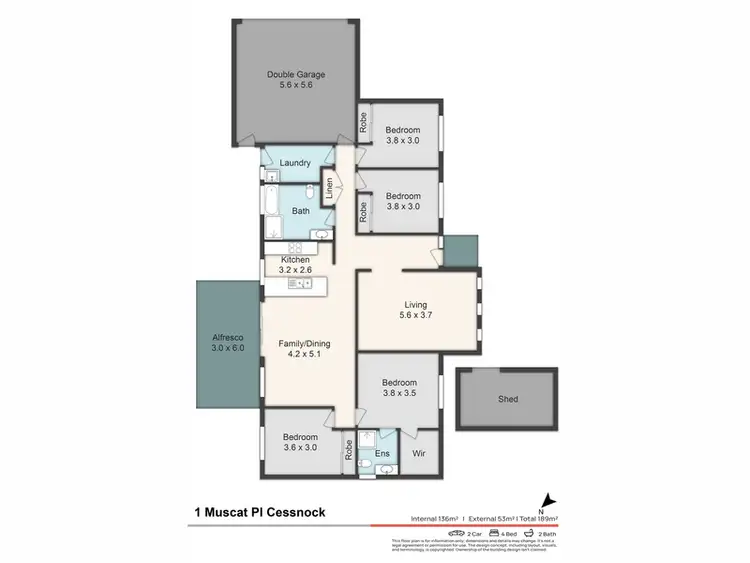 Floorplan of Homely house listing, 1 Muscat Place, Cessnock NSW 2325