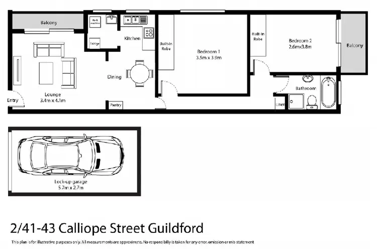 Floorplan of Homely unit listing, 2/41 Calliope Street, Guildford NSW 2161