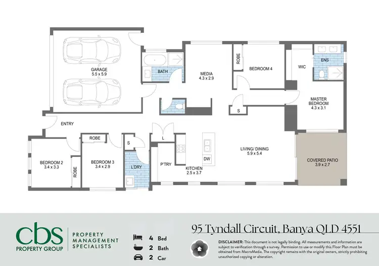 Floorplan of Homely house listing, 95 Tyndall Circuit, Banya QLD 4551