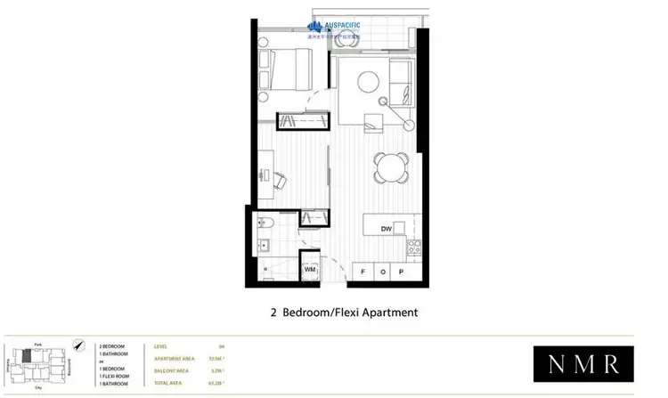 Floorplan of Homely apartment listing, 203/58 Villiers Street, North Melbourne VIC 3051