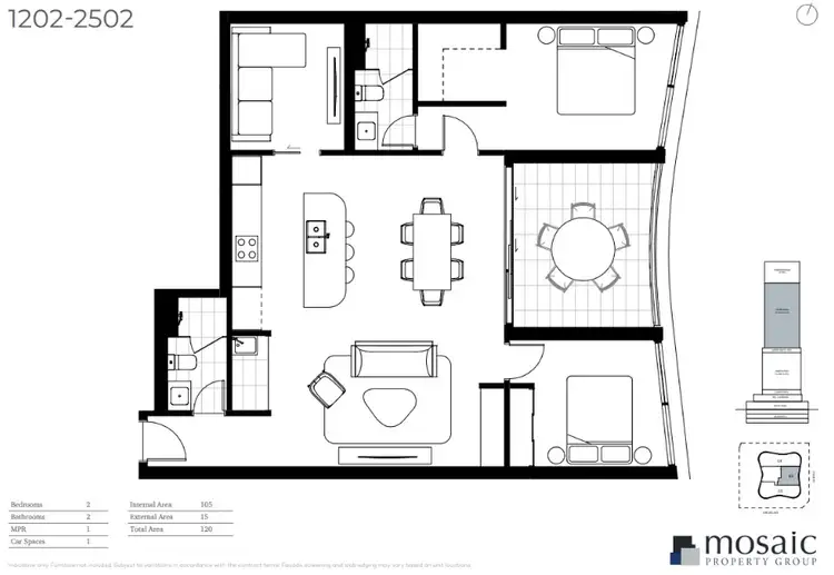 Floorplan of Homely unit listing, 1502/146-148 Surf Parade, Broadbeach QLD 4218