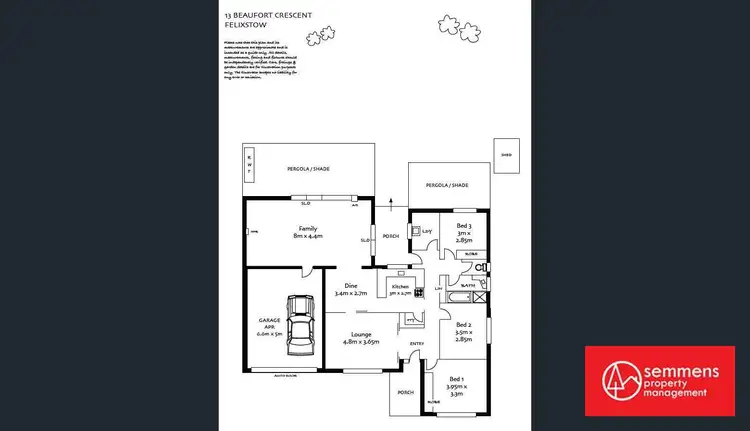 Floorplan of Homely house listing, 13 Beaufort Cres, Felixstow SA 5070
