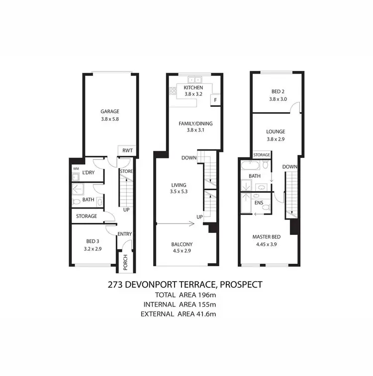 Floorplan of Homely townhouse listing, 273 Devonport Terrace, Prospect SA 5082