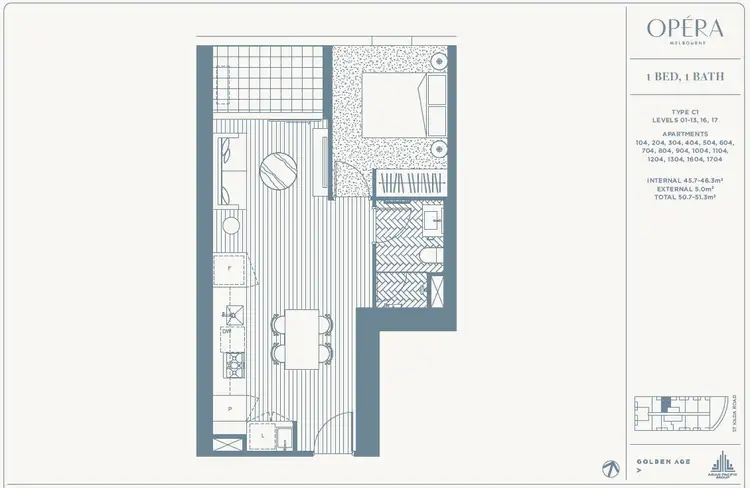 Floorplan of Homely apartment listing, 504/450 St Kilda Road, Melbourne VIC 3004