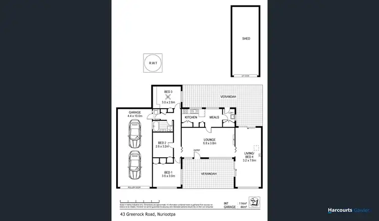 Floorplan of Homely house listing, 43 Greenock Road, Nuriootpa SA 5355