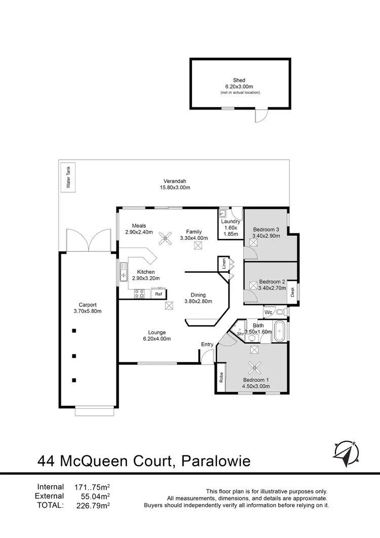 Floorplan of Homely house listing, 44 McQueen Street, Paralowie SA 5108