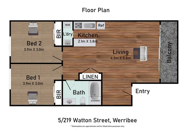 Floorplan of Homely apartment listing, 5/219 Watton Street, Werribee VIC 3030