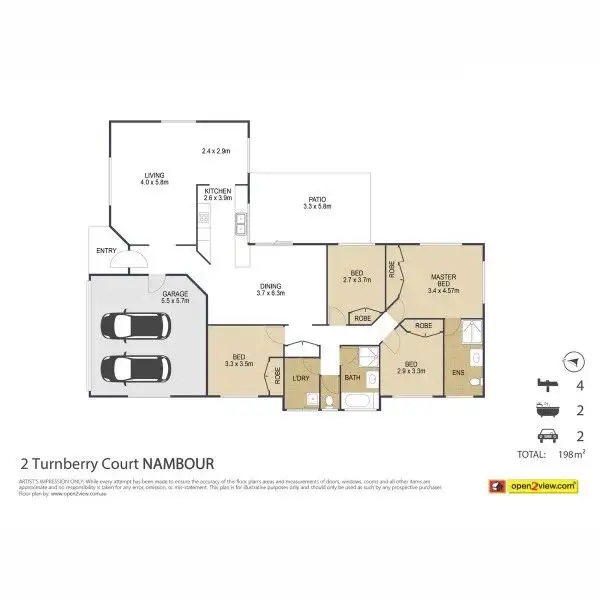 Floorplan of Homely house listing, 2 Turnberry Court, Nambour QLD 4560