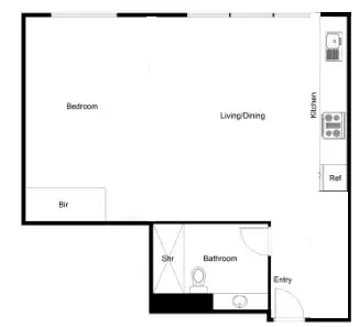 Floorplan of Homely apartment listing, 407/182 Collins Street, Melbourne VIC 3000