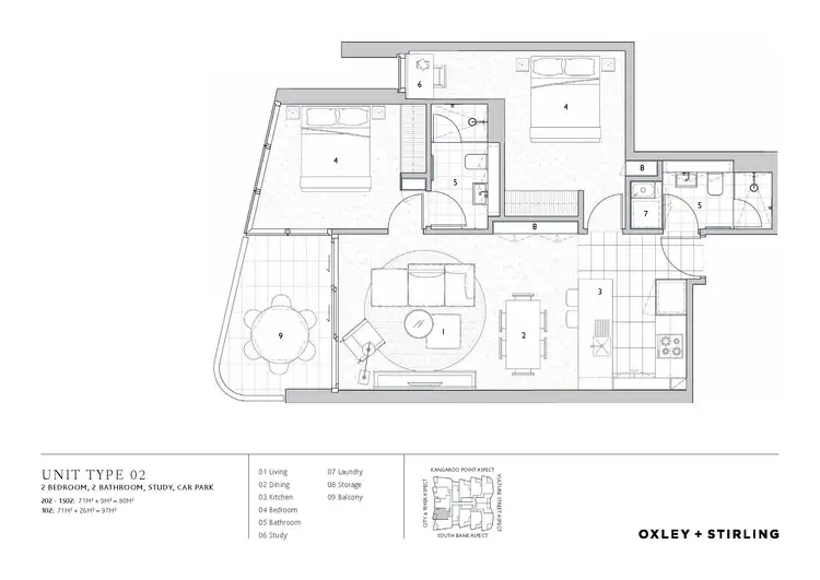 Floorplan of Homely apartment listing, 702/9 Christie Street, South Brisbane QLD 4101