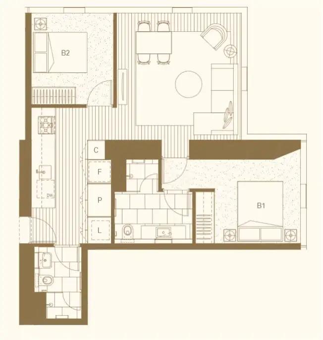 Floorplan of Homely apartment listing, 2906/464 Collins Street, Melbourne VIC 3000