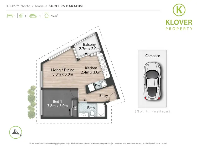 Floorplan of Homely apartment listing, 1002/9 Norfolk ave, Surfers Paradise QLD 4217