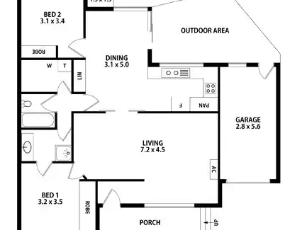 Floorplan of Homely unit listing, 1A Allister Street, Mount Waverley VIC 3149