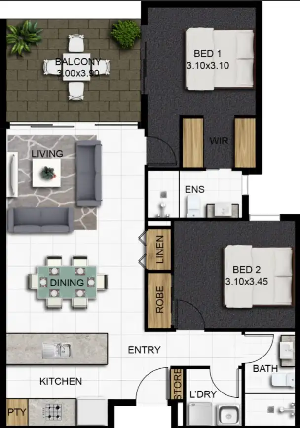 Floorplan of Homely apartment listing, 311/18-26 Mermaid Street, Chermside QLD 4032