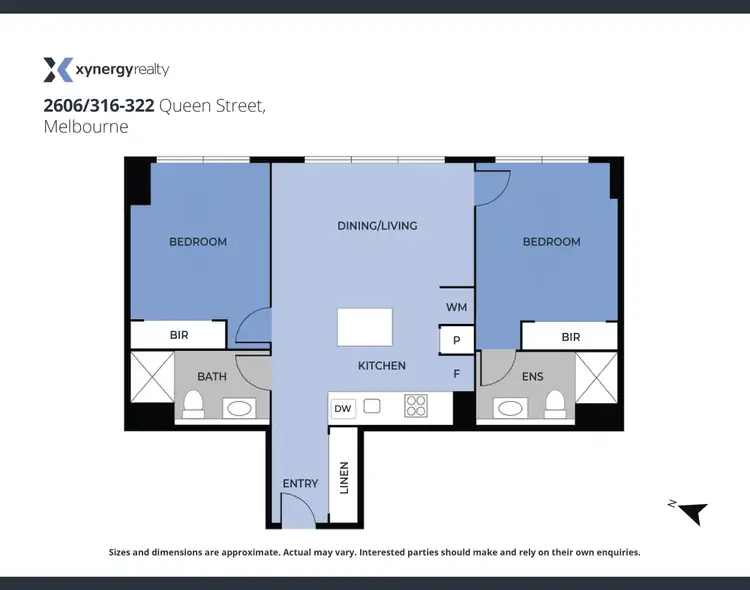 Floorplan of Homely apartment listing, 2606/316-322 Queen Street, Melbourne VIC 3000