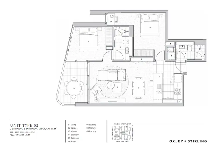 Floorplan of Homely apartment listing, 202/9 Christie Street, South Brisbane QLD 4101