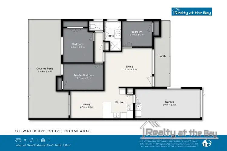 Floorplan of Homely semi-detached listing, 1/4 Waterbird Court, Coombabah QLD 4216