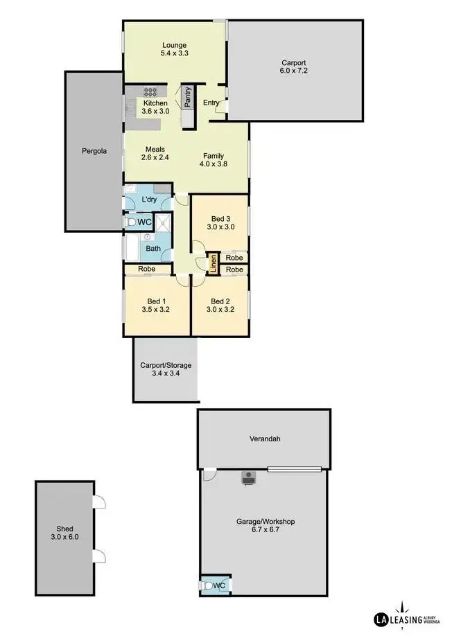 Floorplan of Homely house listing, 20 Kyle Court, West Wodonga VIC 3690