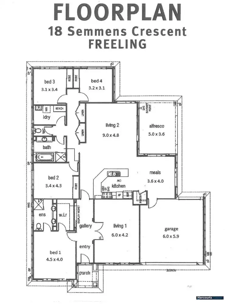 Floorplan of Homely house listing, 18 Semmens Crescent, Freeling SA 5372
