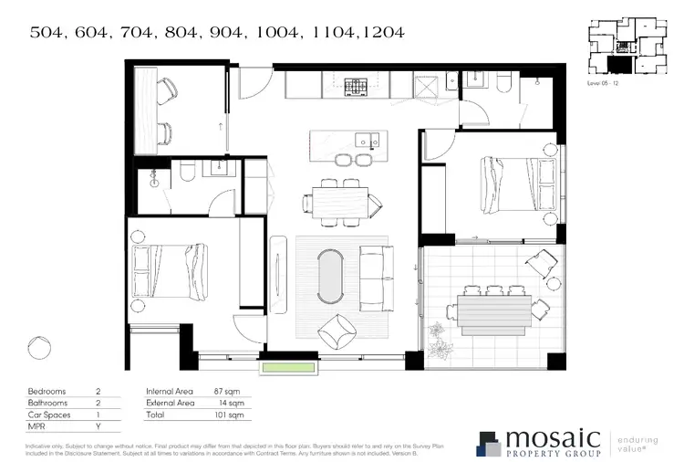 Floorplan of Homely apartment listing, 804/28 Lissner Street, Toowong QLD 4066