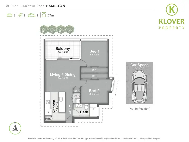 Floorplan of Homely apartment listing, 30206/2 Harbour Road, Hamilton QLD 4007