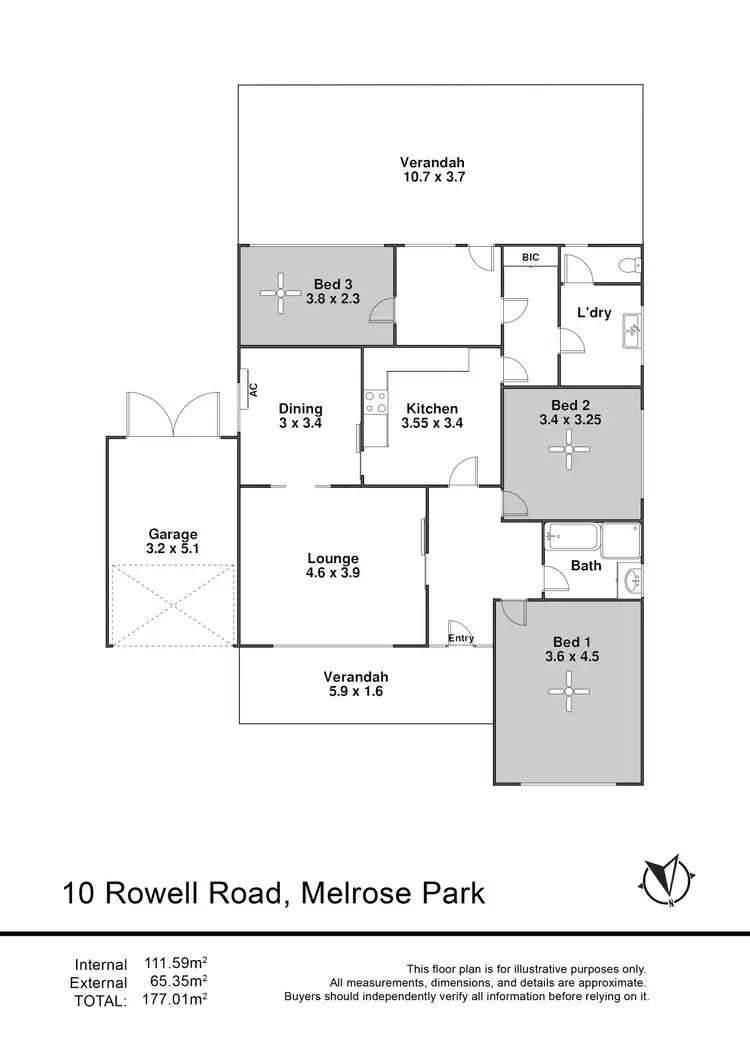 Floorplan of Homely house listing, 10 Rowell Road, Melrose Park SA 5039