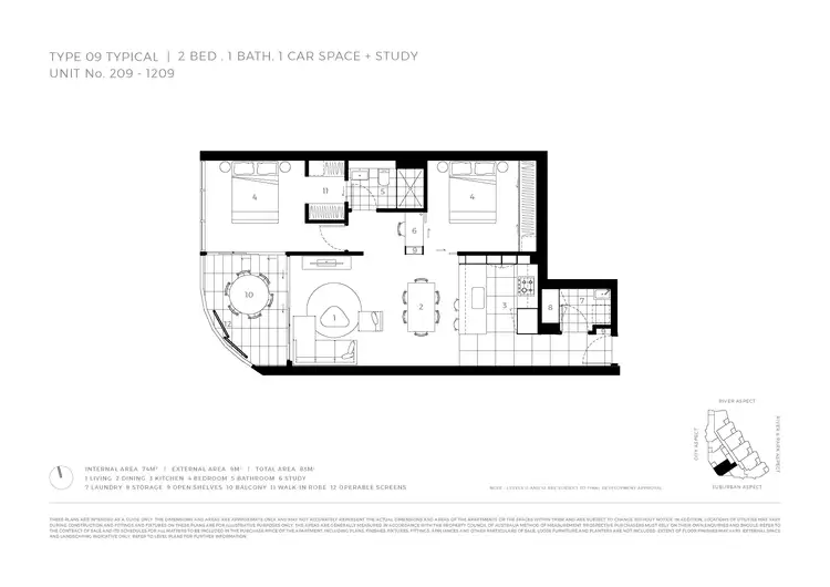 Floorplan of Homely apartment listing, 709/232 Wellington Road, Kangaroo Point QLD 4169