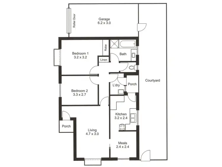 Floorplan of Homely unit listing, 1/11 Military Road, Semaphore South SA 5019
