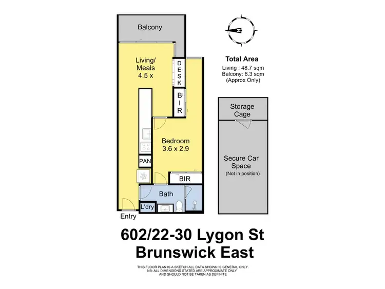 Floorplan of Homely apartment listing, 602/26 Lygon Street, Brunswick East VIC 3057