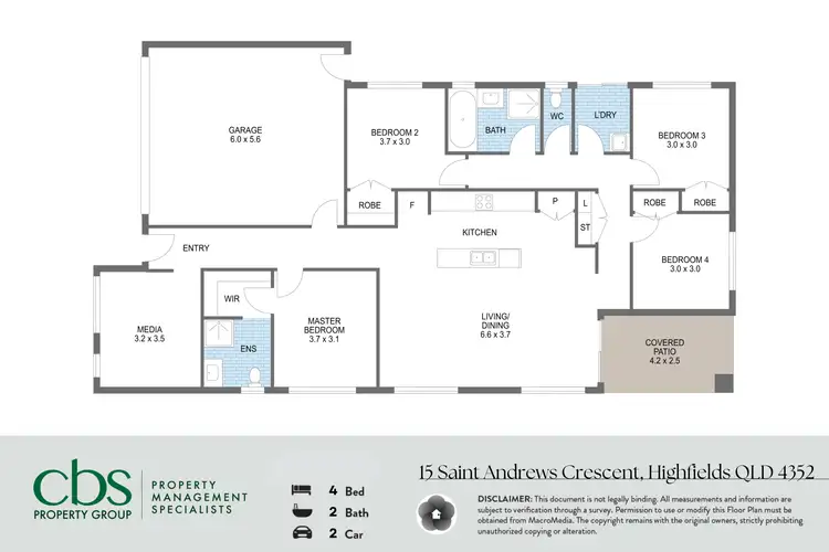 Floorplan of Homely house listing, 15 Saint Andrews Crescent, Highfields QLD 4352