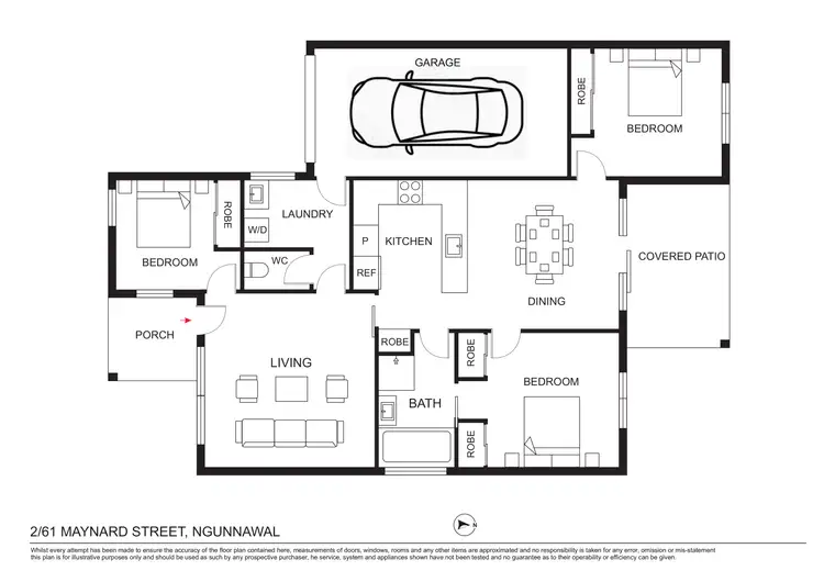 Floorplan of Homely townhouse listing, 2/61 Maynard Street, Ngunnawal ACT 2913
