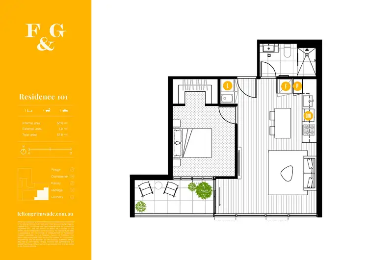 Floorplan of Homely apartment listing, 101/101 Rosslyn Street, West Melbourne VIC 3003