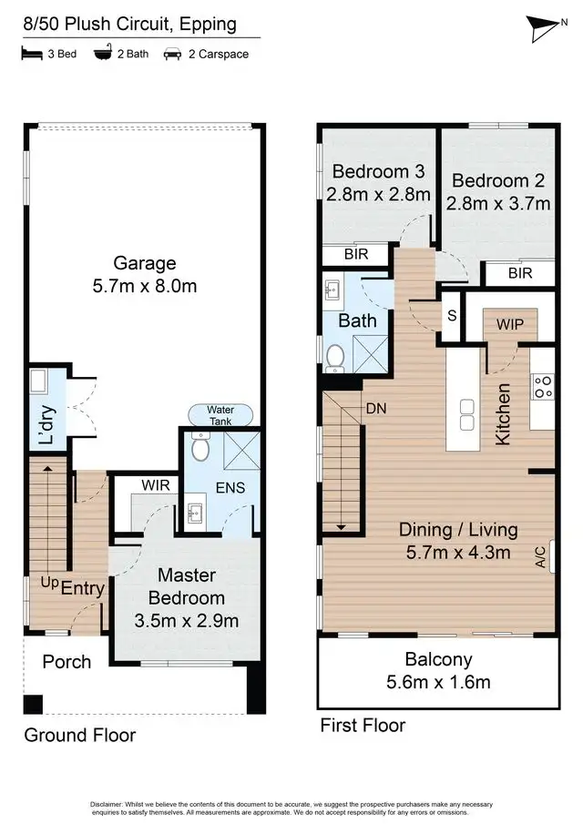 Floorplan of Homely townhouse listing, 8/50 Plush Cct, Epping VIC 3076