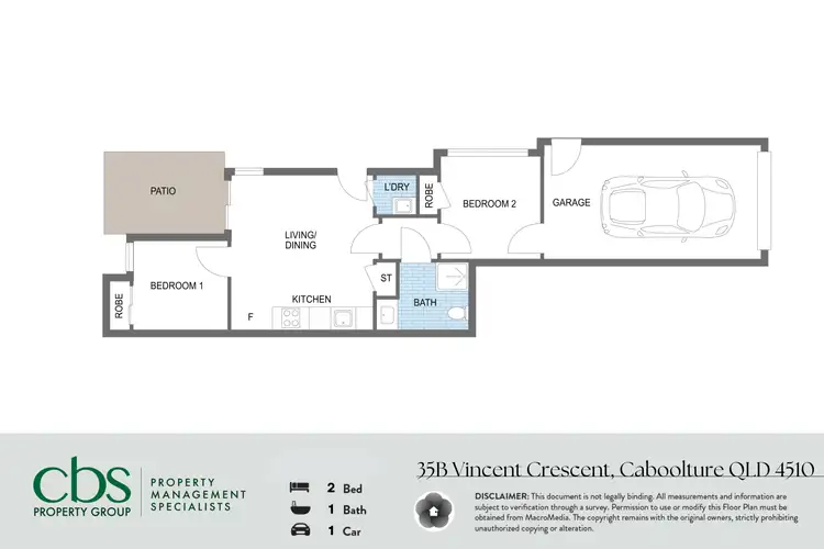 Floorplan of Homely semi-detached listing, 35B Vincent Crescent, Caboolture QLD 4510