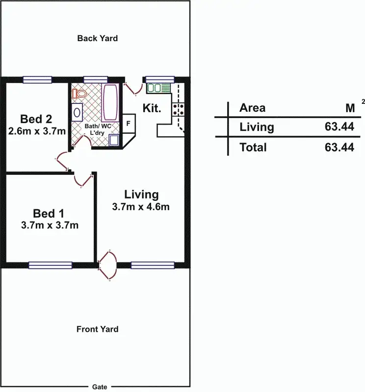 Floorplan of Homely unit listing, 2/43-47 Morphett Road, Camden Park SA 5038