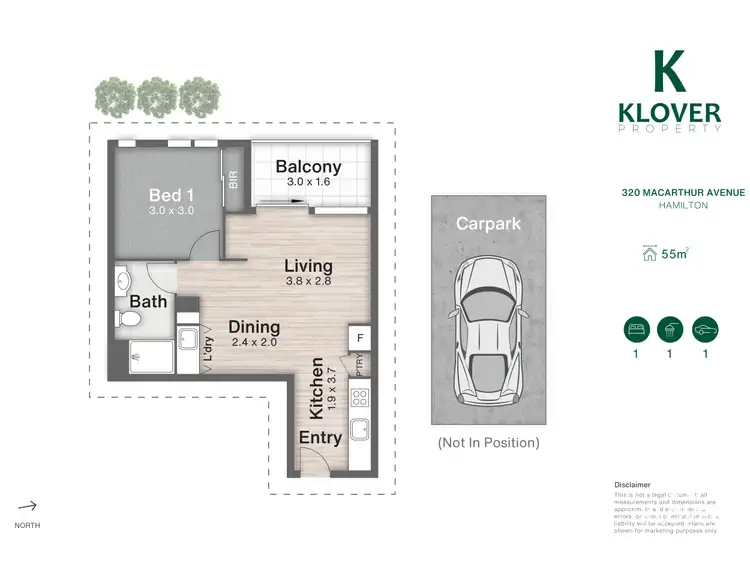 Floorplan of Homely apartment listing, 20508/320 Macarthur Ave, Hamilton QLD 4007