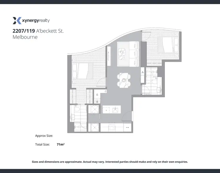 Floorplan of Homely apartment listing, 2207/119 A'beckett Street, Melbourne VIC 3000