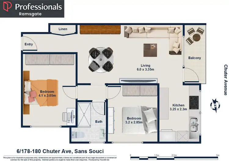 Floorplan of Homely apartment listing, 6/178-180 Chuter Avenue, Sans Souci NSW 2219