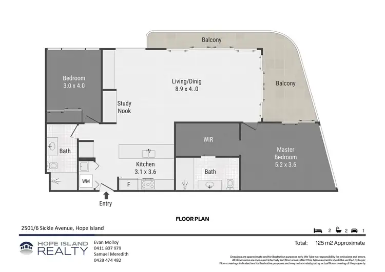 Floorplan of Homely apartment listing, 2501/6 Sickle Avenue, Hope Island QLD 4212