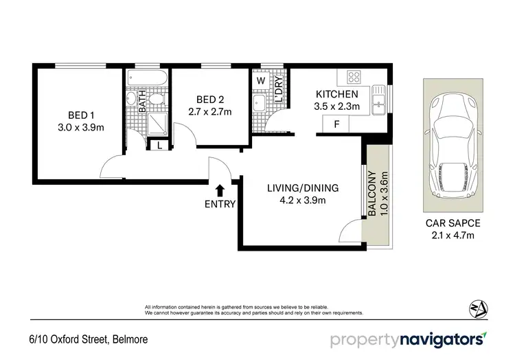 Floorplan of Homely unit listing, 6/10 Oxford Street, Belmore NSW 2192