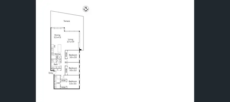 Floorplan of Homely apartment listing, 302/392-398 Victoria Street, North Melbourne VIC 3051