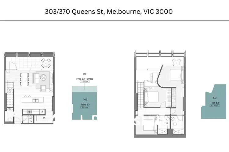 Floorplan of Homely apartment listing, 303/370 Queen St, Melbourne VIC 3000